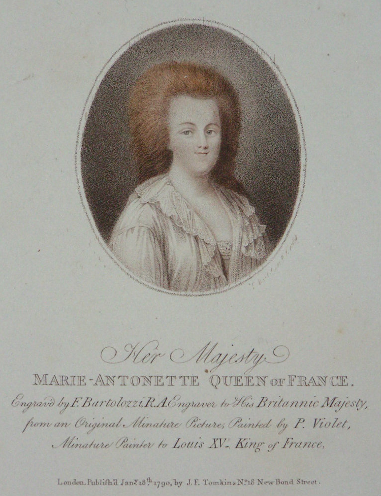 Stipple - Her Majesty Marie-Antonette Queen of France - Bartolozzi